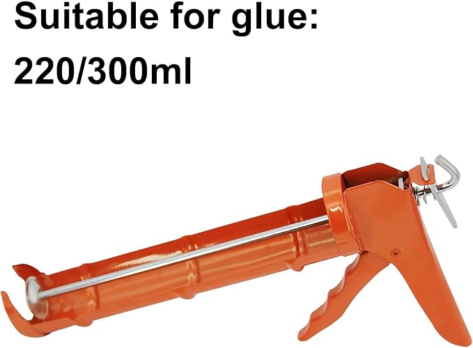 Caulking Silicone Gun with 10:1 Thrust Ratio, No Drip Performance Hand Caulk Gun with Comfort Grip, Ideal for Acrylic, Latex and Silicone Caulk in Improvement Projects like Tiles, Window Joints