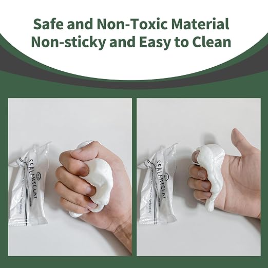 Waterproof Sealant Mastic,Pack of 10 White Seal Putty Waterproof Duct Seal Repair Sealing Clay, Quick Mending Mud for Drain Connection, Wall Hole, Air Conditioning Hole Seal Putty (10-White)