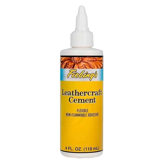 Fiebing's Leathercraft Cement - 4 oz Leather Glue Adhesive - Quick Drying, High Strength, Flexible, Permanent Bonding Leather Repair for Jackets, Shoes, Furniture, Purse - Non-Toxic & Non-Flammable