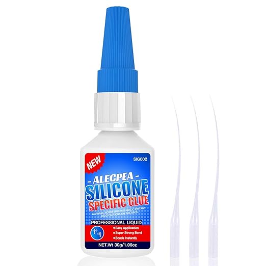 ALECPEA 30g Professional Silicone Glue - High-Flexibility Instant Adhesive for Silicone-to-Silicone Bonding - Waterproof Clear Glue for Silicone Rubber, TPE, TPU Repairs - Sets in 15 Seconds