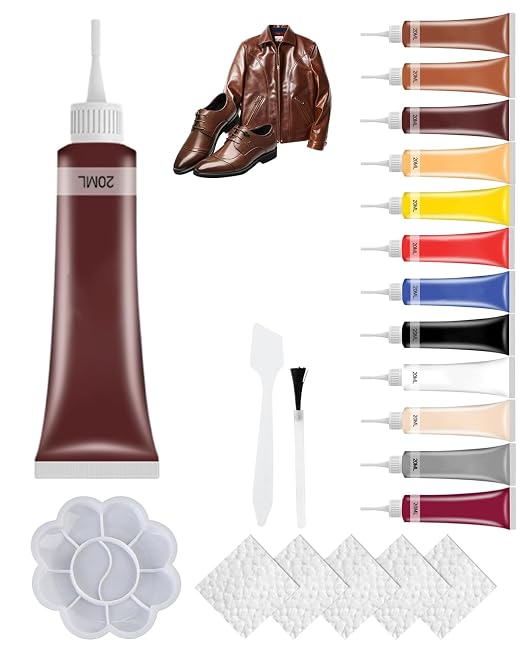 2026 New Advanced Leather Repair Gel, Professional Multi-Color Vinyl Repair Cream Kit, Multipurpose Restoration Set for Car Interior, Couches, Leather Jackets (Brown)
