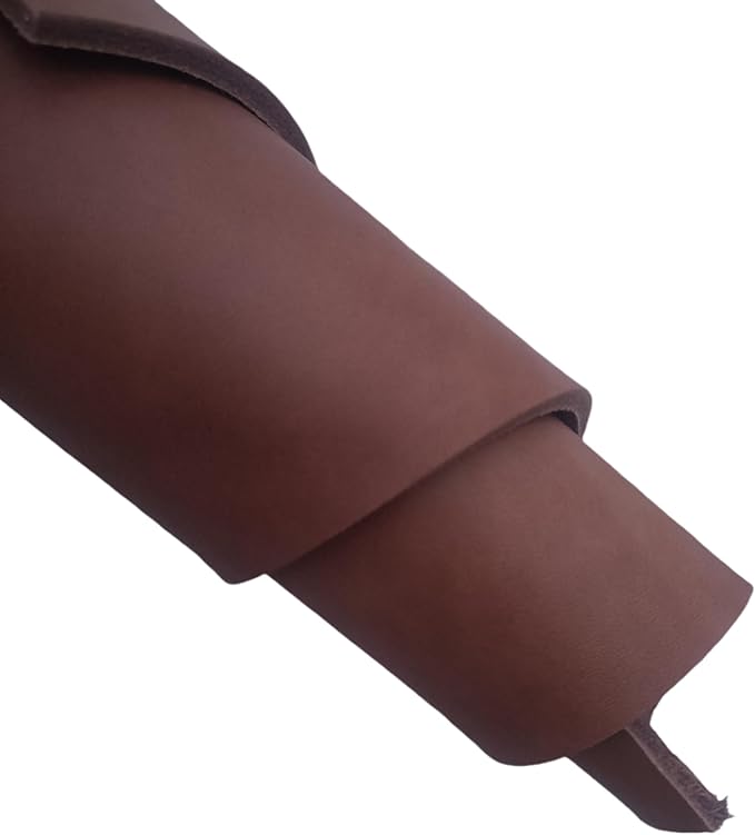 Full Grain Leather Sheet, 4-5mm Thick, Brown Leather, Vegetable Tanned Leather for Crafting, Tooling, Sheath Making (Brown 8 x 12 inches)