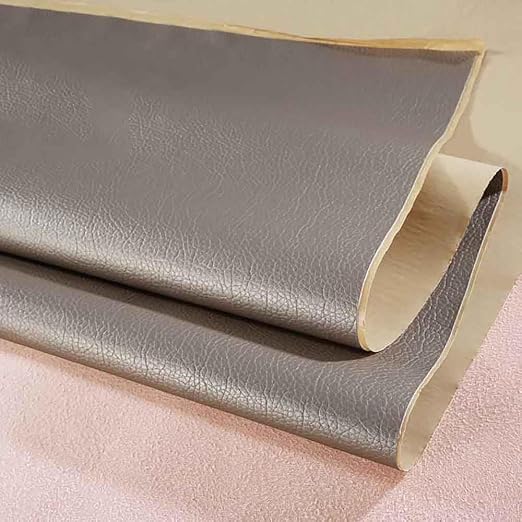 Leather Repair Patch Tape Kit, Self Adhesive Leather Repair for Furniture, Couch, Sofa, Car Seats,Office Chair,Vinyl Repair Kit (Gray Gold,19x19 inches)