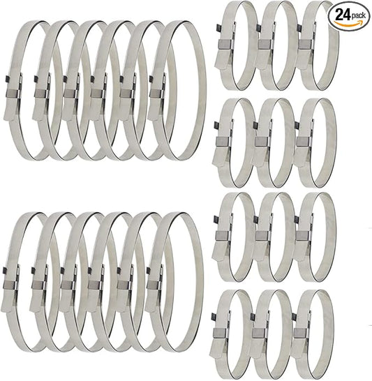 Drive Shaft CV Boot Band Clamps - Axle Boot Clamps Universal Adjustable Stainless Steel CV Boot Clamp for CV Boots & Joints 24Pcs(12pcs Large+ 12pcs Small)