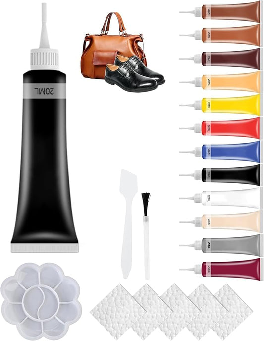 2026 New Advanced Leather Repair Gel, Upgrade Leather Repair Kit for Car Seat Vinyl Repair Kit, Professional Leather Repair Coloured Cream Gel, Multifunctional Couch and Jacket Repair Kit (A03)