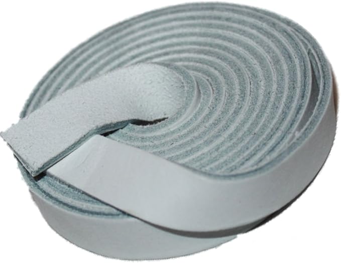 Leather Strap for Crafts & Jewelry | 72 Long × 5/8" Wide × 1/8" Thick (7-8oz) | Genuine Leather Strips for Crafts, Projects or Repairs - White