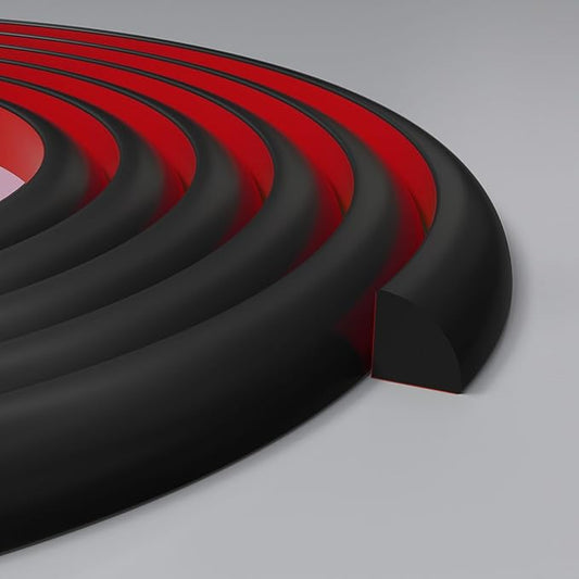 3/4 Inch Flexible Quarter Round Molding, Peel and Stick Rubber Floor Trim, Quarter Round Trim with 3m Tape, Self-Adhesive Bathtub Trim Molding