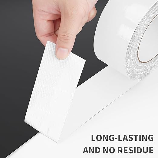 AUXMOTEC White Duct Tape Heavy Duty Waterproof, 80 Yards X 2 Inch, 9 Mils Thickness Strong Adhesive Sticky, No Residue, Easy Tear by Hand for Home Repairs Indoor Crafts Packing HVAC and Construction