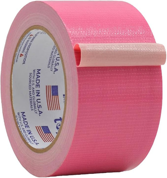 WOD DTC10 Advanced Strength Industrial Grade Pink Duct Tape, 2.5 inch x 60 ft. Waterproof, UV Resistant For Crafts & Home Improvement