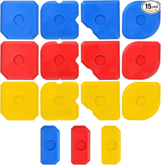 15 PCS Caulking Kit Silicone Sealant Finishing Tools Multi-Edge Sealant Applicator Smoother Portable Sealants Grout Scraper Sealants Grout Finishing Sealing Caulking Tool for Bathroom Floor Window