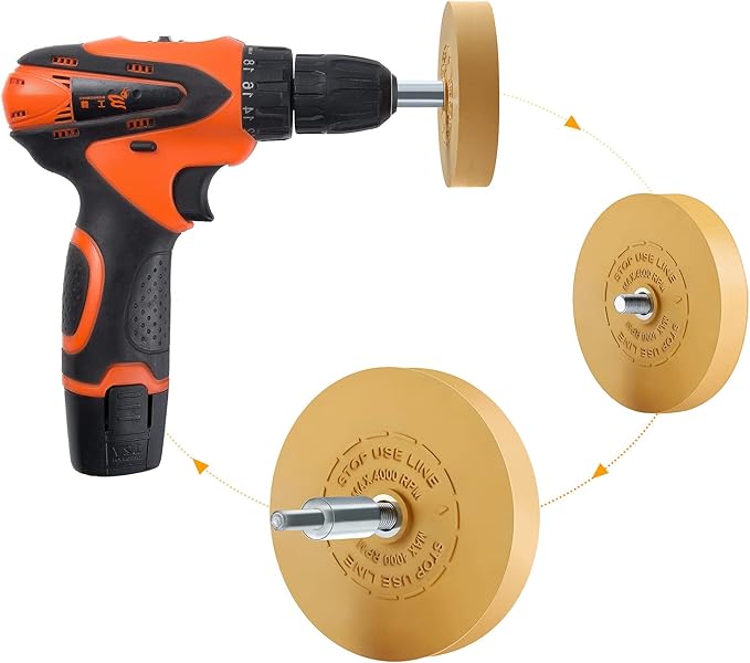 Decal Remover Eraser Wheel Adhesive Remover for Pinstripes Vinyl Tapes and Sticker Rubber Wheel for Drill 1 Pack