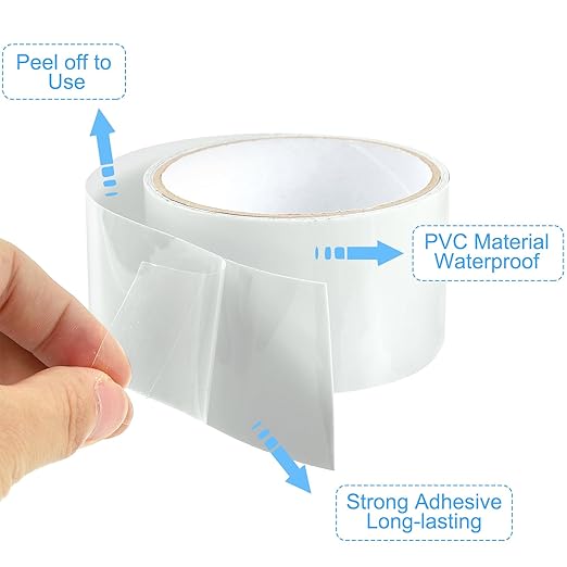 PATIKIL Waterproof Patch Seal Tape 2 in x 5 Ft, PVC Leak Proof Repair Tape Instant Sealing for HVAC Ducts, Roof Crack, Hoses Pipes, Awning, White