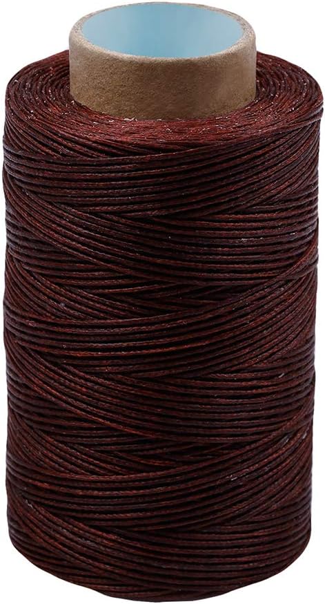 284 Yards Waxed Thread, 210D Heavy Duty Wax Thread for Leather Sewing, 0.8mm Flat Upholstery Sewing String for Bookbinding/Shoe Repairing/Leather Projects