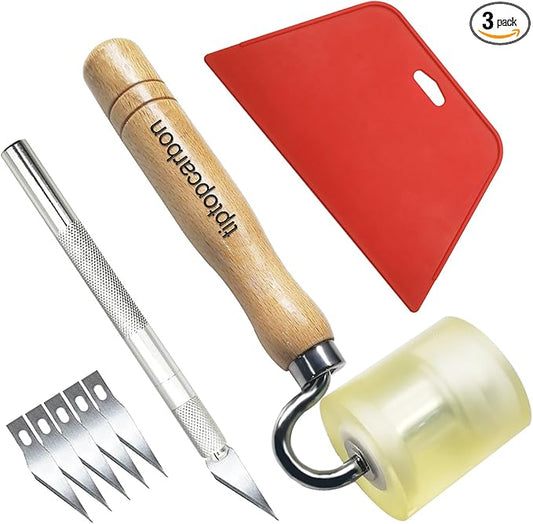 tiptopcarbon Wallpaper Smoothing Tool with Seam Roller for Contact Paper Adhesive Vinyl 8pcs/Pack