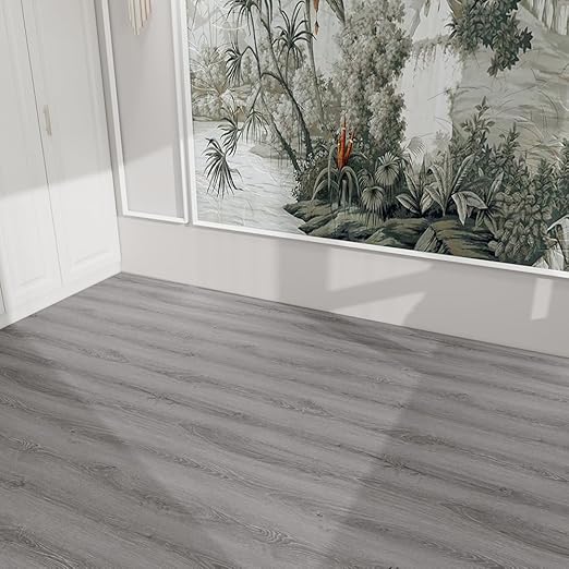Wood Grain Peel and Stick Floor Tiles – 11.8” Width, Full Roll Length of 118" – Versatile Design for Any Space, Ashline Rustic Self Adhesive Vinyl Flooring, Waterproof and Non-Slip Features
