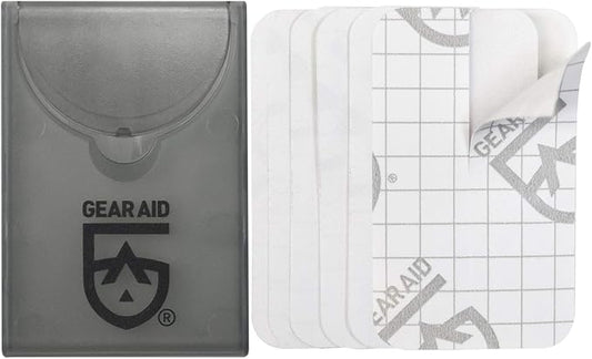 GEAR AID Tenacious Tape Mini Patches with Peel-and-Stick Adhesive to Fix Holes and Tears in Winter Gear, Down Puffer Jackets, Sleeping Bags, Tents, and Rain Gear, Clear, 1 Pack