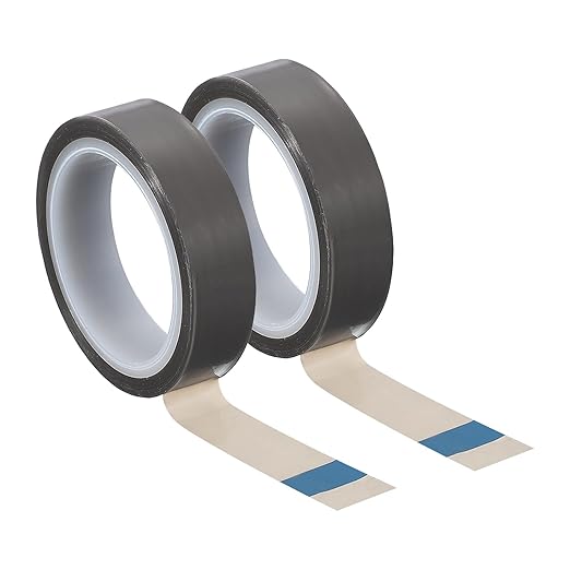 PATIKIL 0.5" x 33ft Heat Resistant Tape, High Temperature Tape PTFE Adhesive High Heat Tape Waterproof Smooth Surface for Vacuum Sealer Machine Insulation Protection, 0.06mm Thick, 2PCS