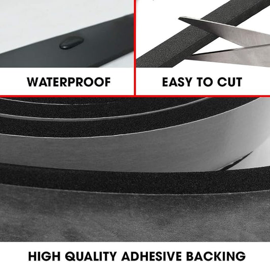 Neoprene Foam Strip Roll By Dualplex, 1" Wide x 10' Long x 1/4" Thick, Weather Seal High Density Stripping with Adhesive Backing – Weather Strip Roll Insulation Foam Strips