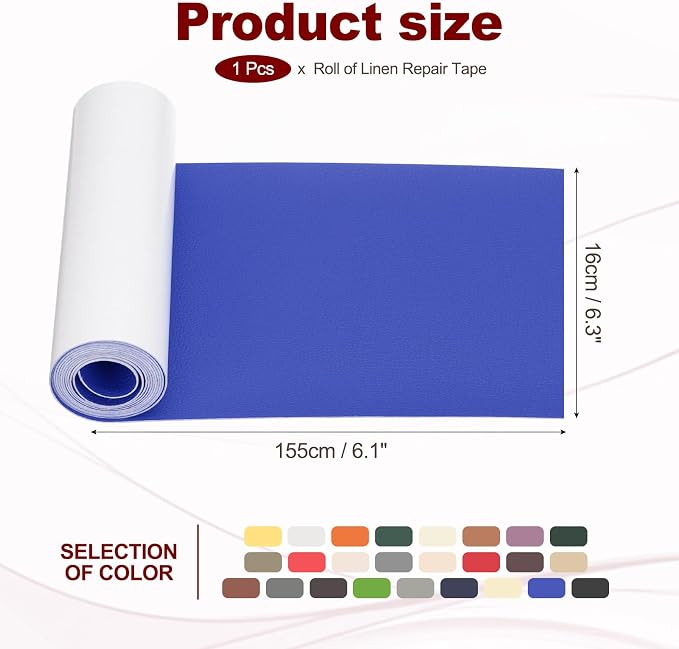 PATIKIL Leather Patches Tape for Furniture, 6.3 x 61 Inch Self Adhesive Vinyl Leather Repair Kit Cover Sheet for Couch, Sofa, Car Seats, Office Chair, Dark Blue