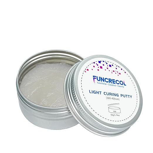 UV Light Curing Putty for Model Kit Repairs & Detailing, Fast Repair Filler for Nicks,Scratches,Cracks on Resin,Quartz,Ceramic,Wood,Plastic,Stone,and Other Countertop Surfaces,50g