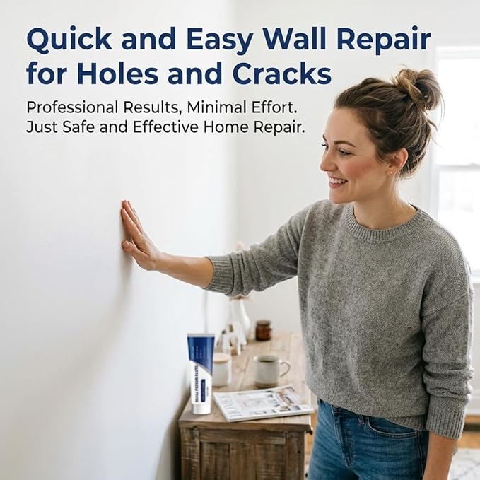 Efficient Drywall Repair Kit with Scraper, Wall Mending Agent for Holes & Cracks, Quick Drying Drywall Patch Paste Multi-Functional Kit for DIY Home Fix (1 pcs)