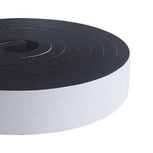 High Density Foam Tape - 1'' x 5/16'' x 13ft Weatherproof Adhesive Prevent Condensation Heat Resistant Flame Retardant Weather Stripping Easy to Cut & Install & Remove for Car Doors Pipes Windows