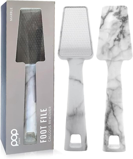 Pop Sonic Nano Glass Foot File (1 Unit) | Foot Callous Removal for Smooth, Soft Feet | Foot Scraper for Dead Skin Remover | Perfect Pedicure Tools at Home or Salon Use (Marble)