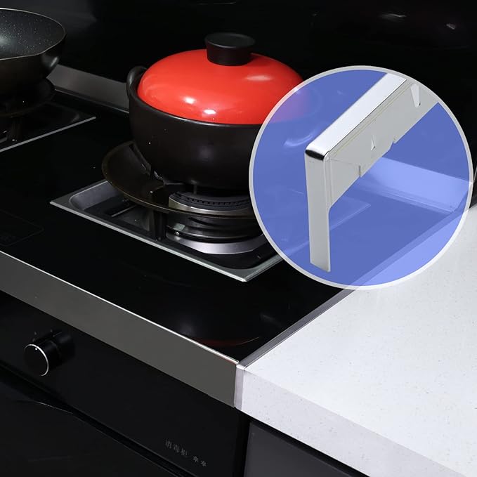 Stainless Steel Stove Gap Covers (2 Pack),Protect Gap Filler Sealing Spills in Kitchen Counter (25.6inch)