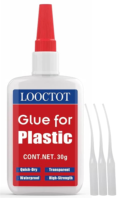 LOOCTOT 30g Plastic Glue,3D Printer Thin Glue,Adhesive for Legos&Miniatures,Toy Car,ABS,PVC;Super Instant Glue Bonding Between Plastics, Waterproof Clear