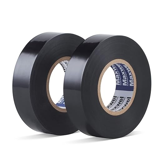Electrical Tape Vinyl Black - 3/4 IN 65 FT Professional Flame Retardant Waterproof PVC Electrical Insulation Tape For All Weather Under 600V Home Outdoor Multipurpose Electric Insulating Wire Wrapping