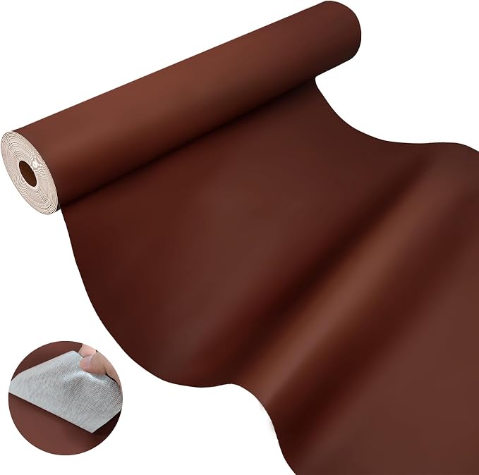AOOTOOLINK Leather Repair Patch 17X237 Inch Self Adhesive Leather Repair, Large Leather Repair Tape for Couches, Furniture, Car Seats, Cabinets, Sofa, Handbags (Dark Brown, 17X237 Inch)