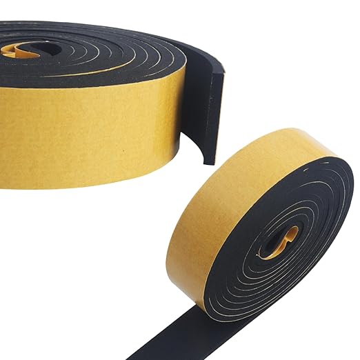 High Density Foam Tape - 1'' x 1/8'' x 13Ft Weatherproof Adhesive Prevent Condensation Heat Resistant Flame Retardant Weather Stripping Easy to Cut & Install & Remove for Car Doors Pipes Windows