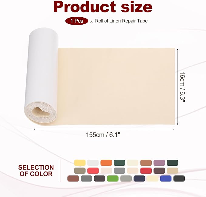 PATIKIL Leather Patches Tape for Furniture, 6.3 x 61 Inch Self Adhesive Vinyl Leather Repair Kit Cover Sheet for Couch, Sofa, Car Seats, Office Chair, Rice White