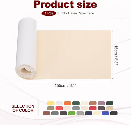 PATIKIL Leather Patches Tape for Furniture, 6.3 x 61 Inch Self Adhesive Vinyl Leather Repair Kit Cover Sheet for Couch, Sofa, Car Seats, Office Chair, Rice White