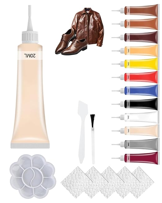 Advanced Leather Repair Gel, 2026 Upgrade Leather Repair Kit for Car Seat Vinyl Repair Kit, Professional Leather Repair Coloured Cream Gel, Multifunctional Couch and Jacket Repair Kit (Beige)