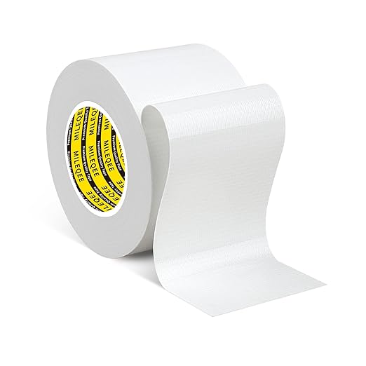 Duct Tape Heavy Duty Single Sided, Strong Adhesive High Strength, Waterproof Mesh Tape for Indoor and Outdoor Repairing Sealing Bonding, Easy Use Hand Tearable, 1.57 Inch x 33 Feet, White
