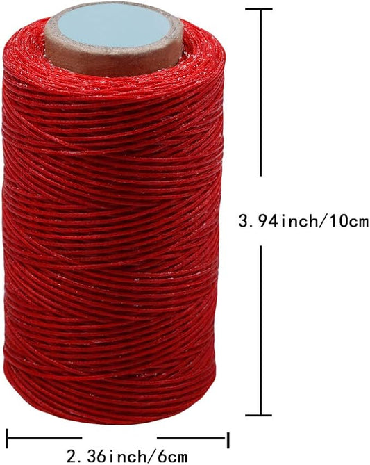 284 Yards Waxed Thread, 210D Heavy Duty Wax Upholstery Thread for Leather Sewing, 0.8mm Flat Waxed String for Bookbinding/Shoe Repairing/Leather Projects