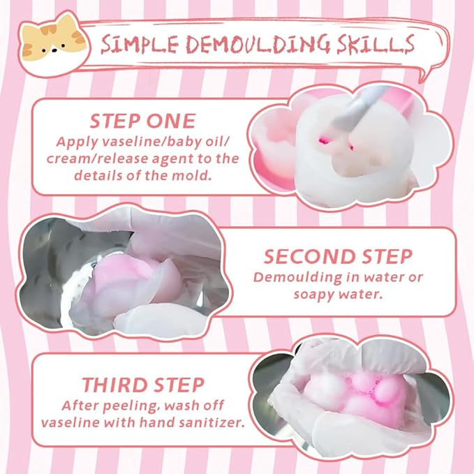 Anergoo Taba Squishes Kit with Pig Bunny Silicone Mold Cookie Mold Squishy Hamster Mold 3" Paw Animal Silicone Molds for Decompression Gift 200g