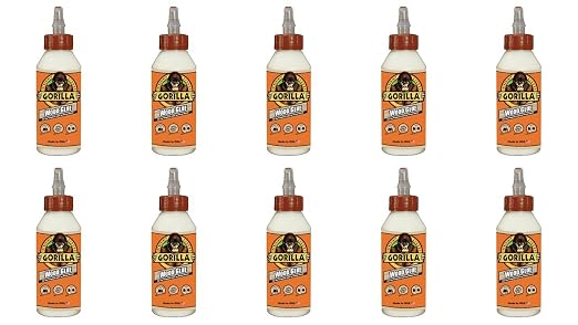 Gorilla Wood Glue, 8 oz., Water Resistant PVA Wood Glue for Indoor & Outdoor Projects, Fast Clamp, Natural Color, Paintable & Sandable (Pack of 12)