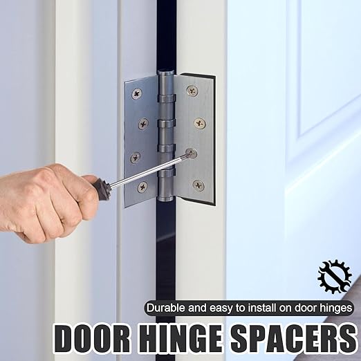 10pcs Door Hinge Shims, 10.16cm/4in PVC Hinge Shims Adjustable Spacer Parts for Doors Filling Gaps Align for Repair Replacement Kit