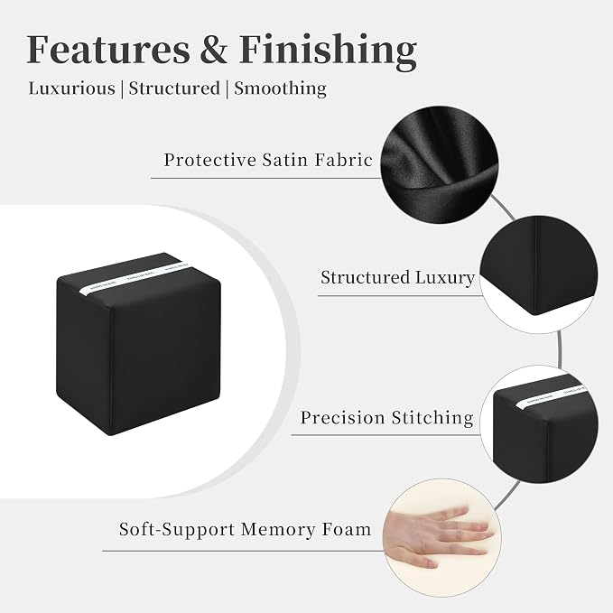 Purse Pillow Insert to Keep Shape - Lightweight Memory Foam Insert with Satin Cover for Home Storage & Travel, Multicolor Options, Fits for Picotin 18(Black, PC18)