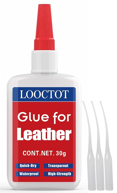 LOOCTOT 30g Leather Glue,Adhesive for Purses,Sofas and Furniture,Leathercraft;Super Instant Glue Bonding Between Leathers,Quick-Dry Waterproof Clear