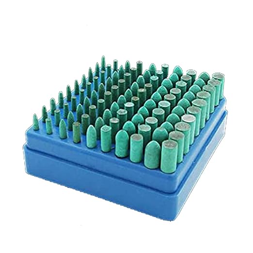 𝐋𝐮𝐨 𝐤𝐞 100 Pcs Rubber Polishing Kits, 1/8'' Shank Silicone Rubber Polishing Bits Buffing Tips Sets for Dremel Rotary Tools