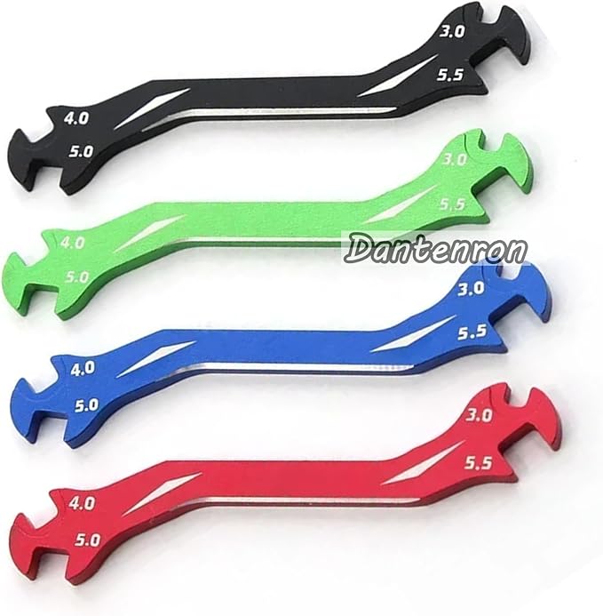 RC Multi-Function Wrench Turnbuckle Nut Ball Joint Remover 3mm 4mm 5mm 5.5mm Universal Repair Tool Aluminum Alloy for 1/10 1/8 1/24 Crawler Truck Off Road Car Boat Drone Airplane (Black)