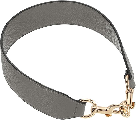 uxcell 22.83 Inch PU Leather Short Bag Strap with Clasp, Purse Handles Handbags Replacement Straps for Clutch Bag Crossbody Underarm Bags, Grey, Gold Buckle