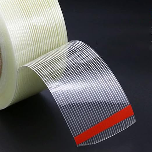 KAIY Strapping Tape, 2 Roll 1/2 inch x 60 yds Packing Tape, Heavy Duty Reinforced Fiberglass Tape, Transparent, Waterproof, 100 lbs per inch Tensile Strength | Heavy Duty Filament Tape, Fiberglass Reinforced Packing Tape with Strong Adhesive for Shippi...