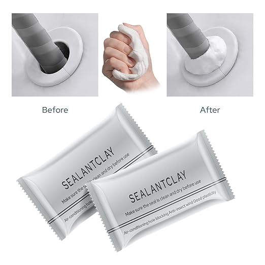 6-Pack New Type White Waterproof Sealant Mastic, Repair Sealing Clay, Quick Mending Mud for Drain Connection, Wall Hole, Air Conditioning Hole Waterproof Seal Putty