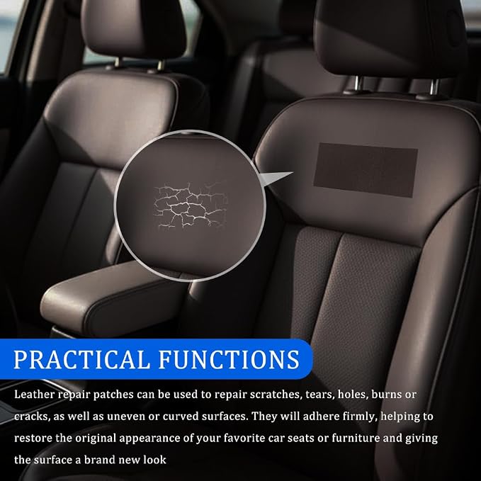 2PCS Leather Repair Patch Tape, Leather Repair Kits for Couches and Cars, Vinyl Repairs Patch, Car Waterproof Self Adhesive Leather Tape Repair Kit for Furniture Couches Chairs (Brown)