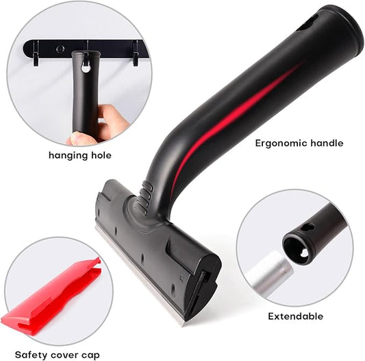 NEWISHTOOL Wallpaper Removal Tool Kit with Wall Paper Perforating Stripper Tool and 6-Inch Blade Scraper Sticker Remover, Perforator/Scorer Remover and Scraper for Separating and Removing Wallcovering