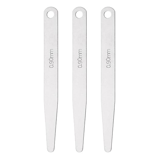 HARFINGTON 3pcs Metric Thickness Feeler Gauge 0.9mm Single Blade Oval Feeler Gauge 3CR-13 Stainless Steel Gap Measuring Tool for Repair Valve Guitar Spark Plug